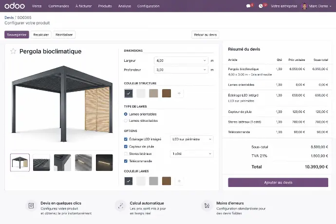 Configurateur de devis